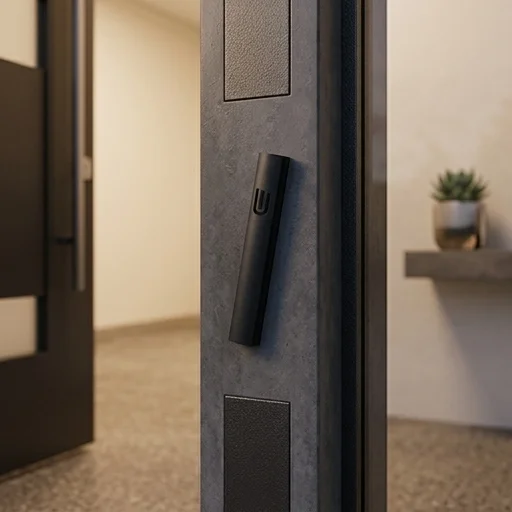Aluminum Mezuzah 10 cm- Black, Without Hole Printed Shin