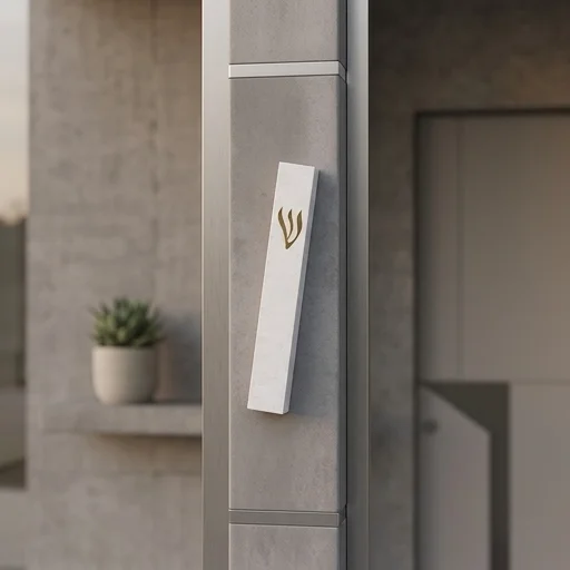 Concrete Polymer Mezuzah Size 15 cm - Gold