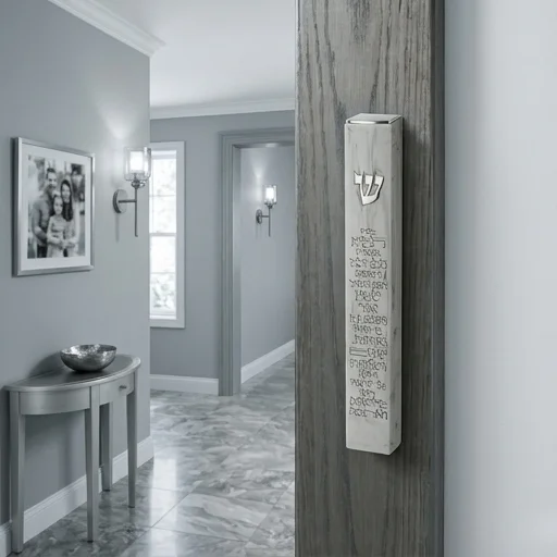 Polymer "Marble" Mezuzah 20 cm, Hebrew Home Blessing