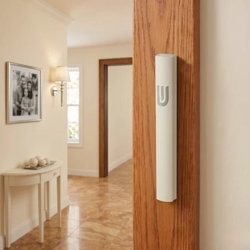 Aluminium Mezuzah 15 cm- Dotted Design in Matte Silver, with the Letter "Shin"