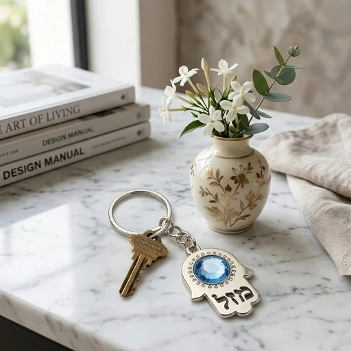 Keyholder Hamsa Nickel 2.5x3.5 cm
