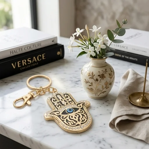 Metal Keyholder Hamsa "Against Evil Eye" 5.5 cm