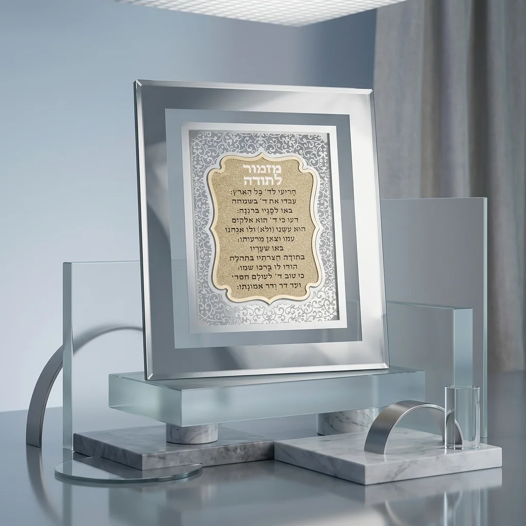 Framed Blessing with Metal Plaque 23*28 cm- "Mizmor L'todah"