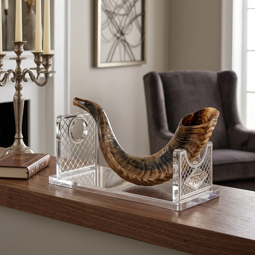 Acrilic Stand for Shofar with Plates 26 cm