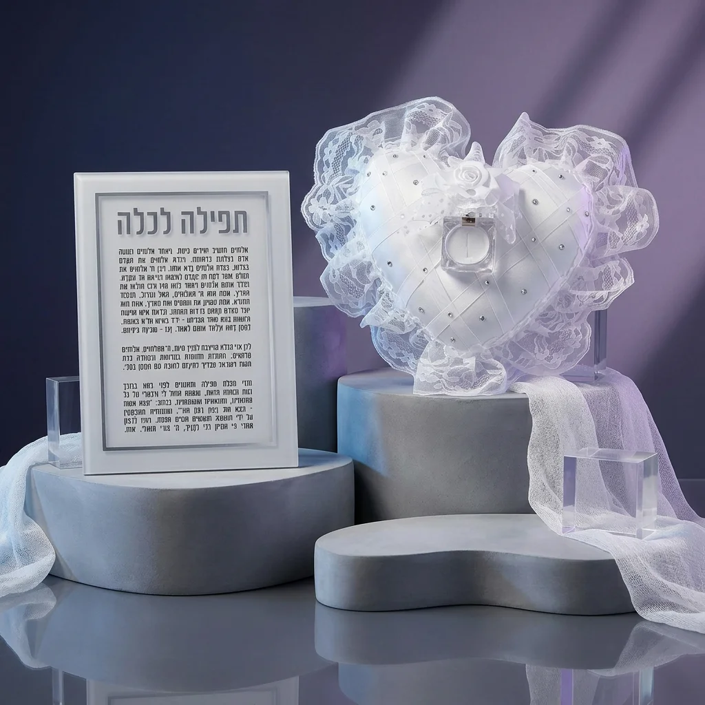 Set of Ring Pillow with Perspex Prayer for Bride