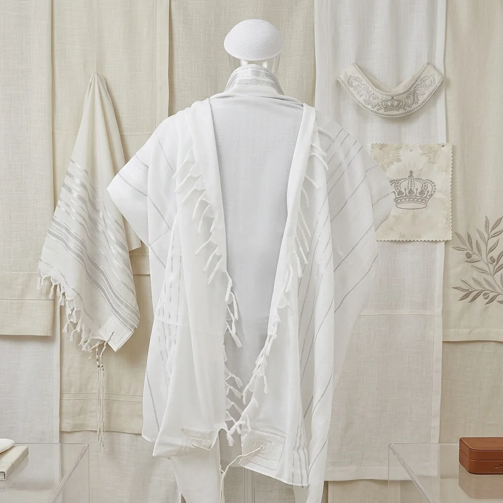 Talit Mofet Size 70 150*185 cm with Silver Stripes