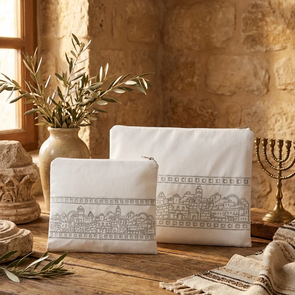 Velvet Tallit-tefillin Set with Embroidery 36x29 cm