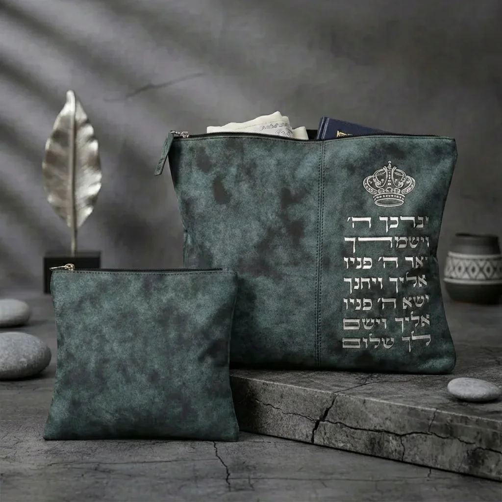 Leatherette Tallit - Tefillin Set 36*29 cm