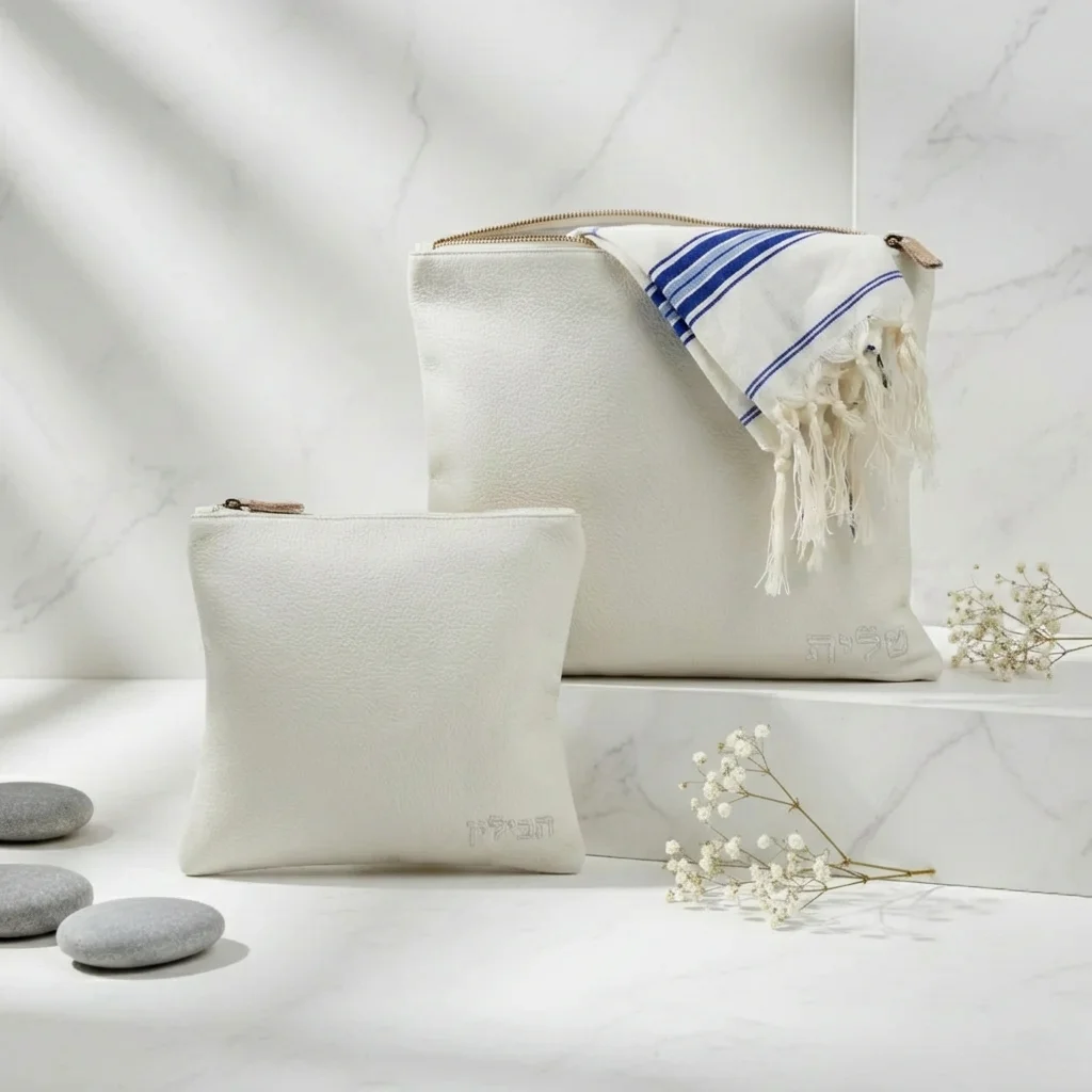 Leatherette Talit - Tefilin Set 36*29 cm with Embroidery