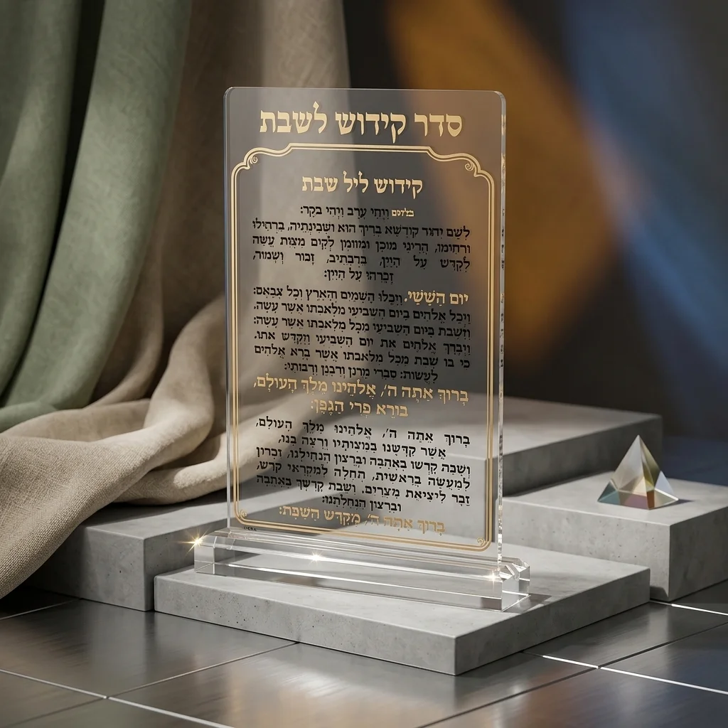 Seder Kidush Ashkenazi Card with Stand