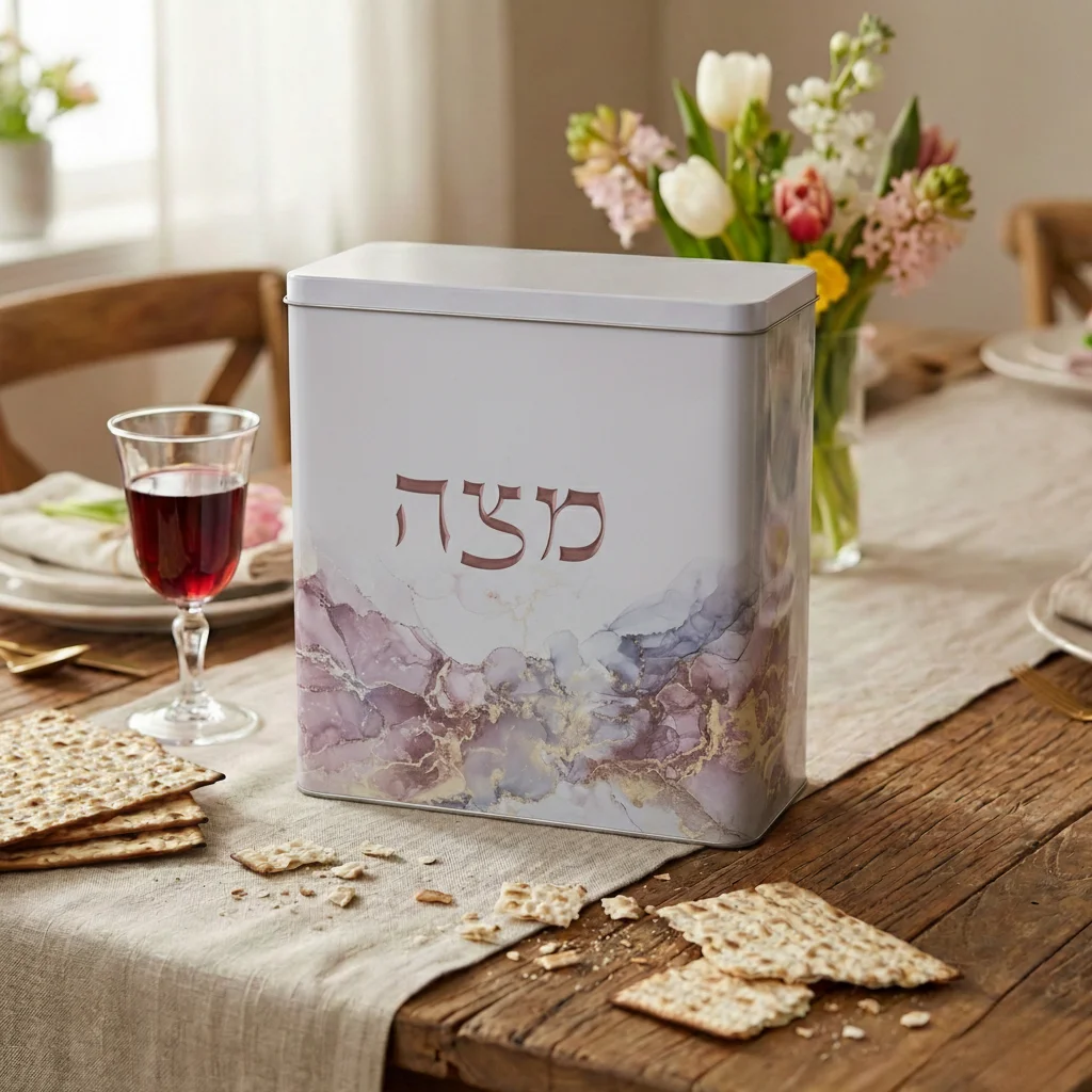 קופסת פח למצות מהודרת 20.5×19 ס״מ