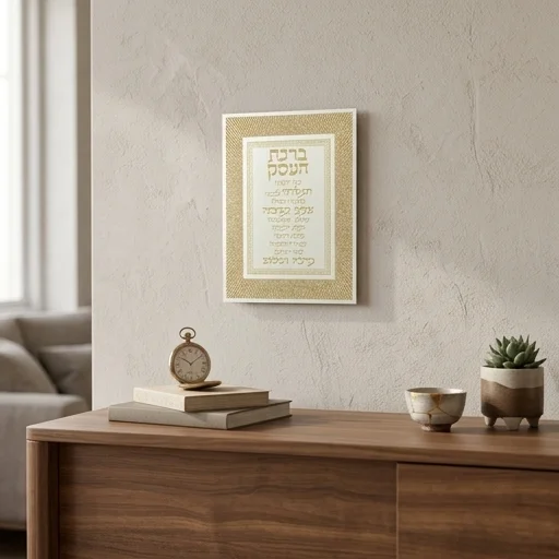 מסגרת זכוכית מהודרת ברכת העסק 20×25 ס״מ
