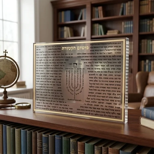 "פיטום הקטורת" בלוק אקריליק מסגרת זהב