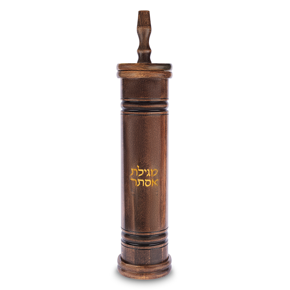מגילת אסתר ספרדי גוף עץ עם חריטה עבור קלף 39