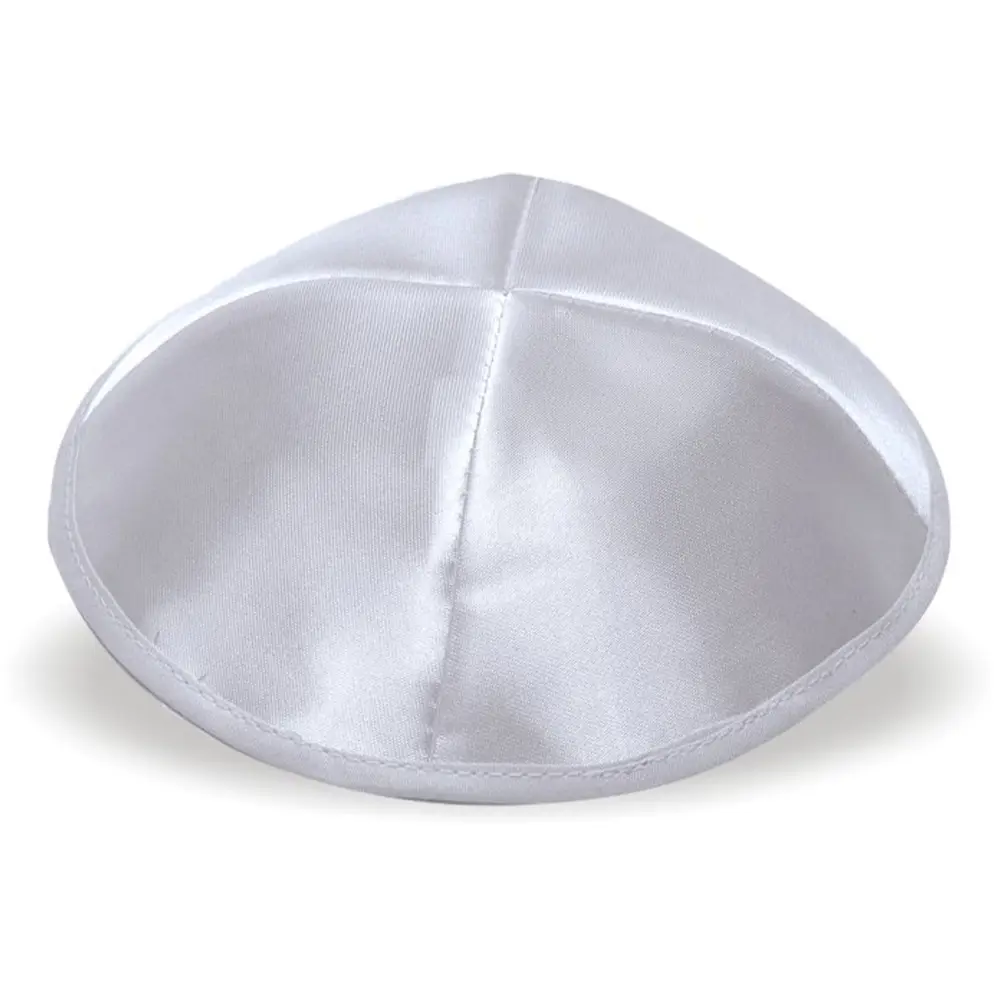Silver Satin Kippah 20cm